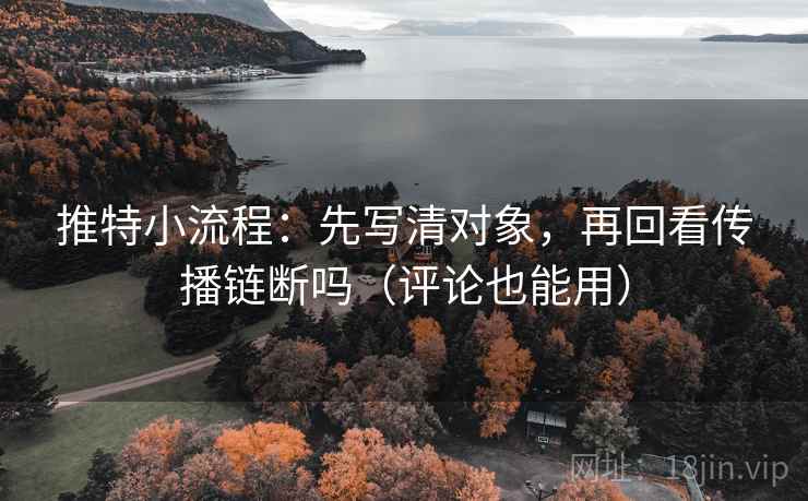 推特小流程：先写清对象，再回看传播链断吗（评论也能用）  第2张