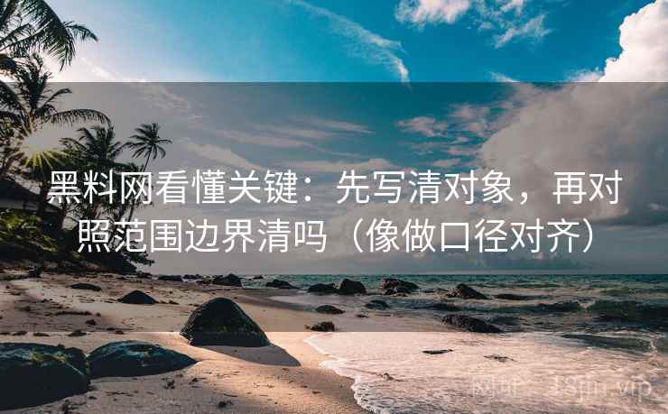 黑料网看懂关键：先写清对象，再对照范围边界清吗（像做口径对齐）  第2张