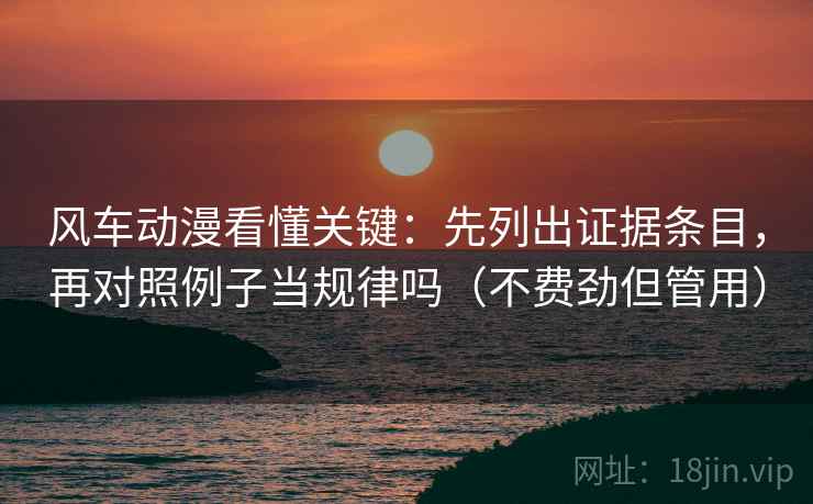 风车动漫看懂关键：先列出证据条目，再对照例子当规律吗（不费劲但管用）  第2张