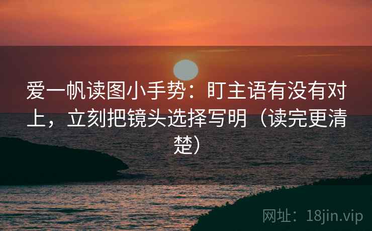 爱一帆读图小手势：盯主语有没有对上，立刻把镜头选择写明（读完更清楚）  第2张