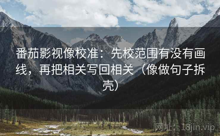 番茄影视像校准：先校范围有没有画线，再把相关写回相关（像做句子拆壳）  第2张
